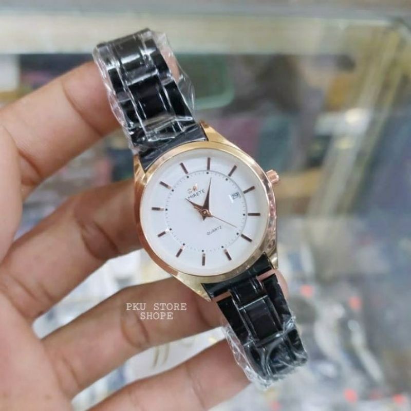 Jam Tangan Wanita Fitur Tanggal New || Anti air Mirete Original Import Fashion Wanita Analog Kuarsa Fashion Wanita/Cewek Free batrai Warna Hitam, Rosgold, silver, gold Terbaru / Jam Tangan Kasual Wanita Murah Strap Stainless steel/ kecil