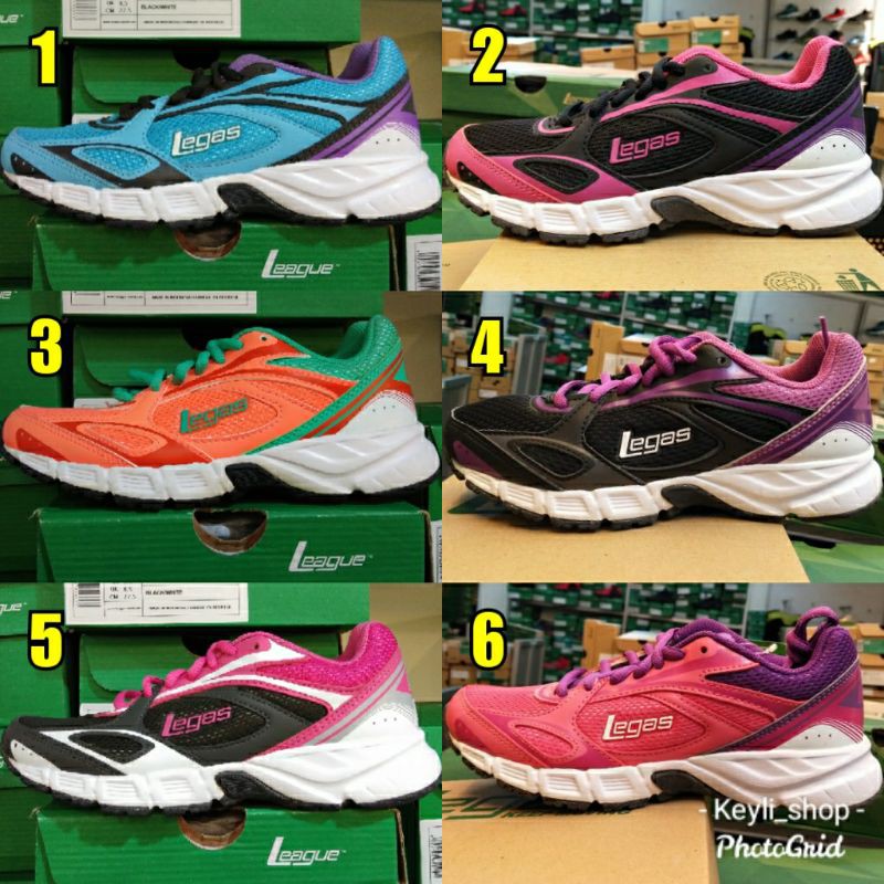 Sepatu League Legas Evade LA W Running Shoes Cewe Sneakers Wanita Black Pink Blue Original Murah