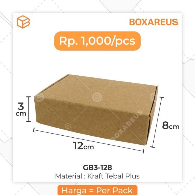 

@@@@] Gift Box Kotak Packaging Souvenir Bahan Brown 12x8x3cm | GB3