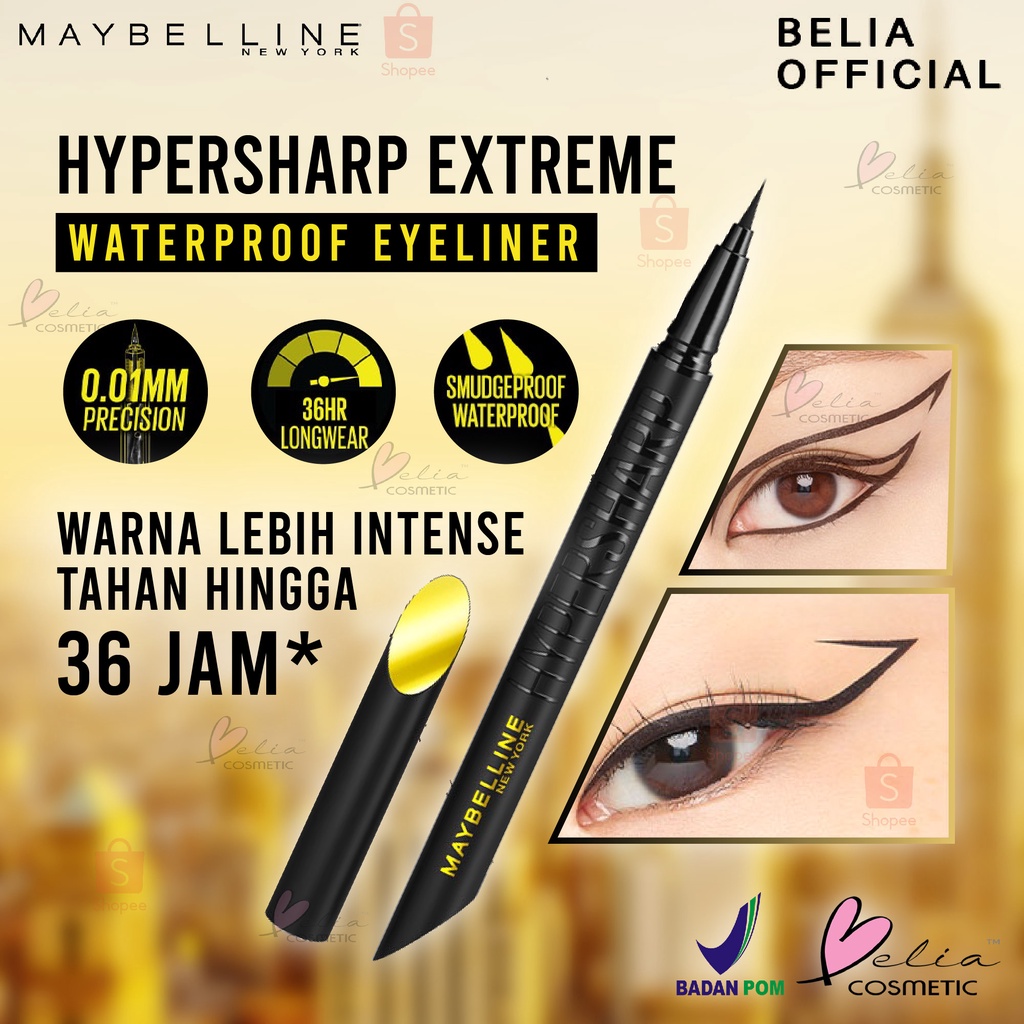❤ BELIA ❤ Maybelline Hypersharp Extreme Liquid Eyeliner - Eye MakeUp - Waterproof Eyeliner | BPOM