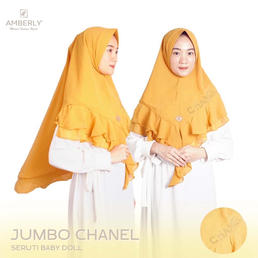 AmberlyHijab Chanel Jumbo Jilbab Instant Cerruty Bahan Cerruty Baby Doll