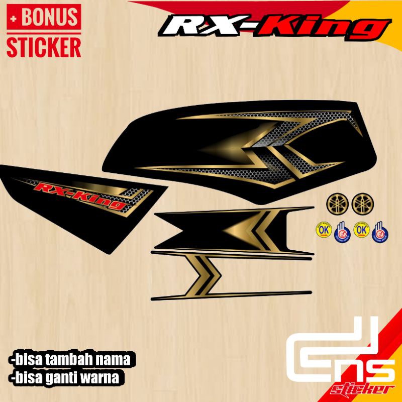 striping rx-king variasi transparan grafis gold carboon