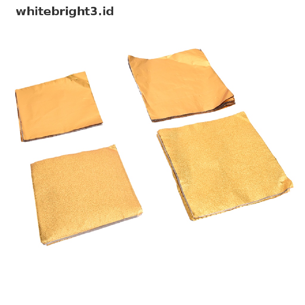 {whitebright3.id} 100Pcs/Pack Golden Aluminum Foil Candy Chocolate Cookie Wrapping Tin Paper Party ,