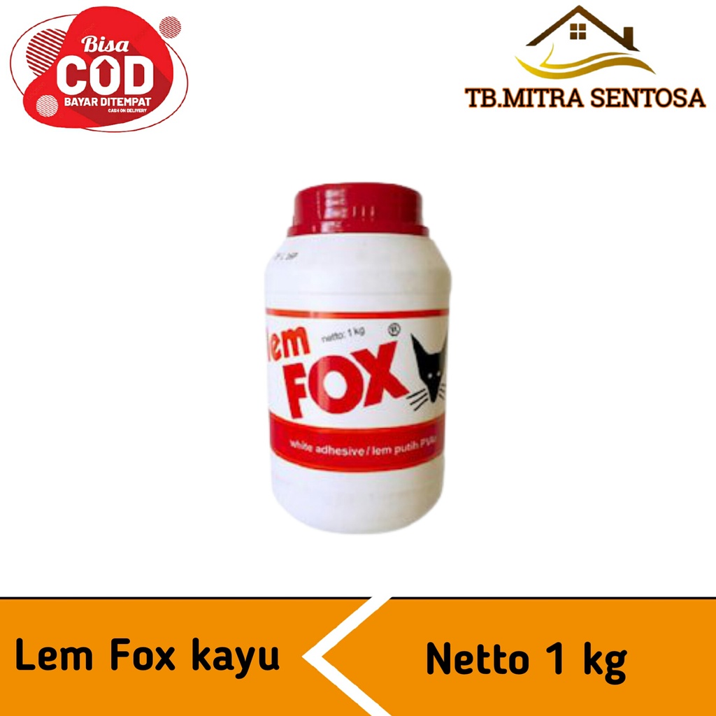 

Lem FOX kayu putih 1 kg pvac botol serbaguna plamur plamir original