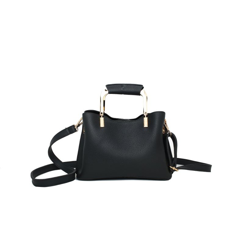 tas tenteng top handbag hitam jingga wanita visioner karier formal bag
