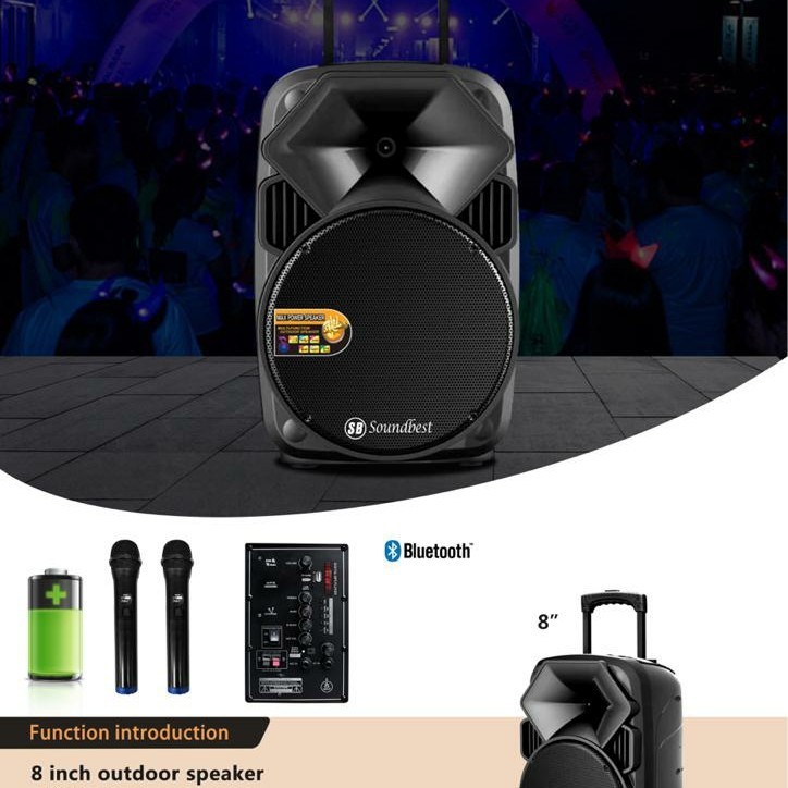 Speaker aktif wireless soundbest ft8 /ft 8 bluetooth original mic pp