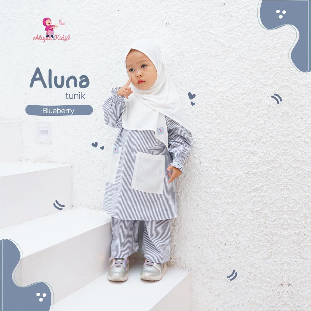 Aliyah Kids - Aluna Tunik (Blueberry)// Set Tunik Anak