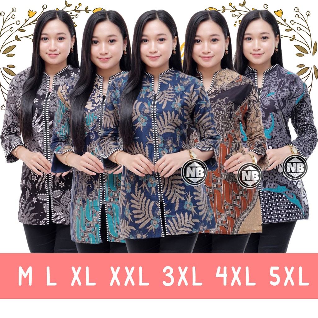 COD Blouse batik Baju Atasan Wanita Baju Batik Kantor Wanita Premium by aghna