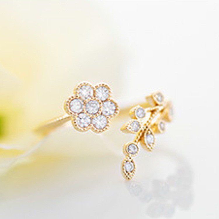 Cincin Adjustable Untuk Wanita Rings Mini Bunga Fashion Aksesoris / Cincin Bunga Wanita Import
