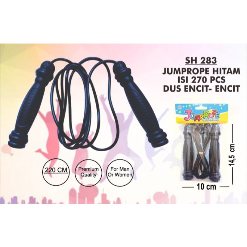 SH 283 - Mainan Lompat Tali / Skyping Skipping / Jump Rope Warna Hitam SH283