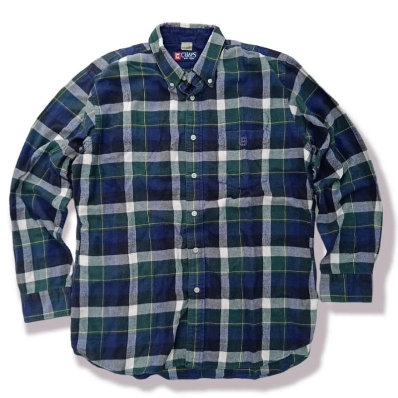CHAPS KEMEJA PLAID FLANNEL VINTAGE