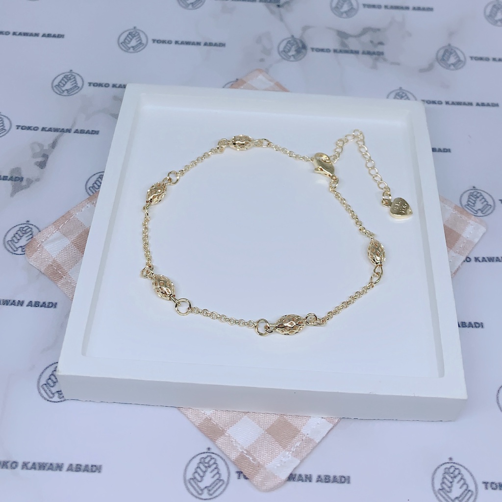 Gelang Kaki Xuping Gold Wanita Dewasa Motif Rantai Biji Lada Unik *05