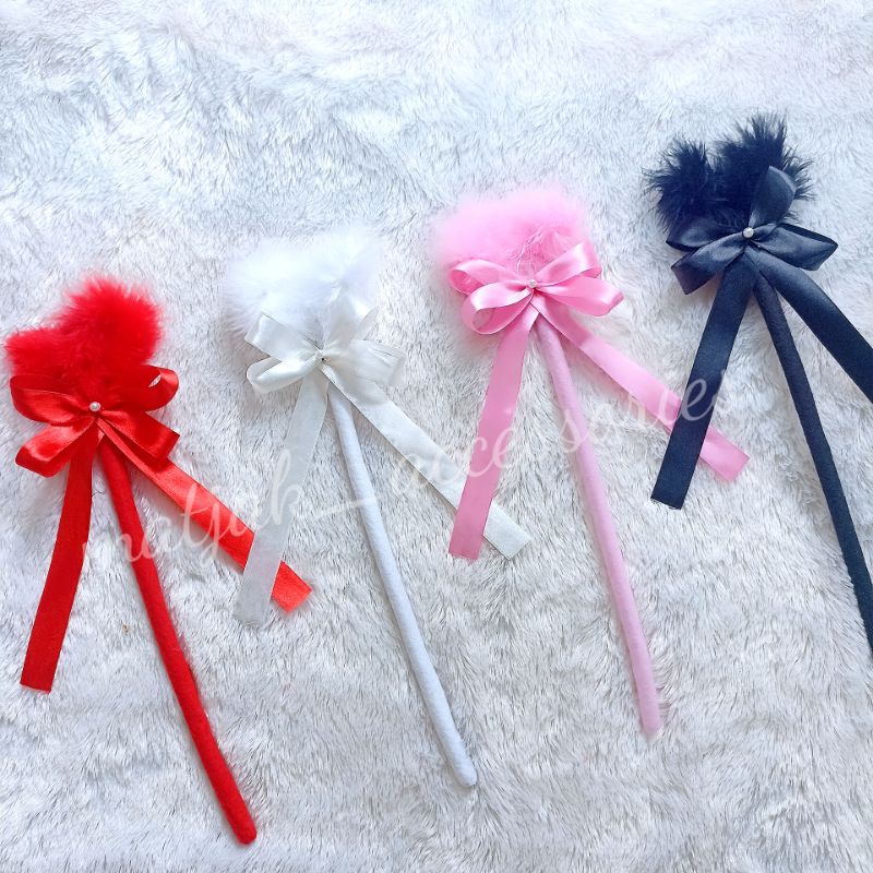 Halloween Bando Angel Tongkat Angel Peri Putih Hitam Pink Merah Bando Natal Malaikat Bulu Bando Halloween Pesta Kostum Cupid Feather