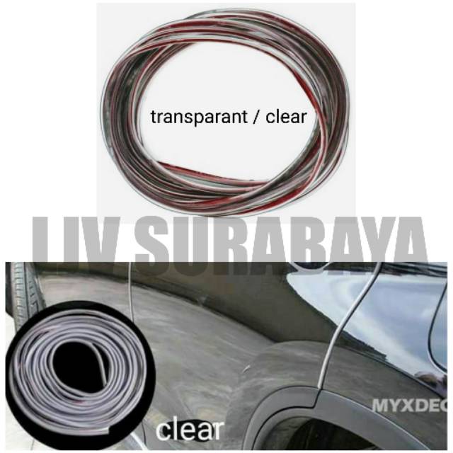 5 METER KARET LIST PENGAMAN PELINDUNG PINTU MOBIL TRANSPARAN CLEAR