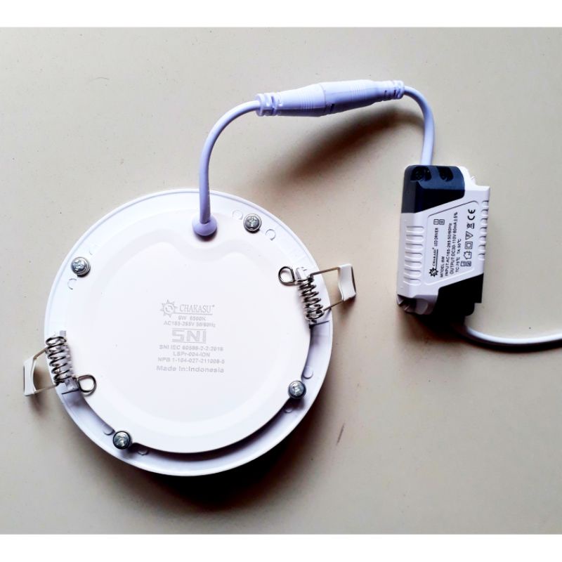 Lampu Downlight panel led bulat 6w putih Lampu panel plafon