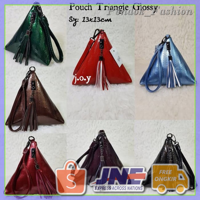 Super Hot Tas Wanita/Tas Import/Tas Branded/Pouch/Pouch Triangle GLOSSY Terbatas  -  SKUJS051