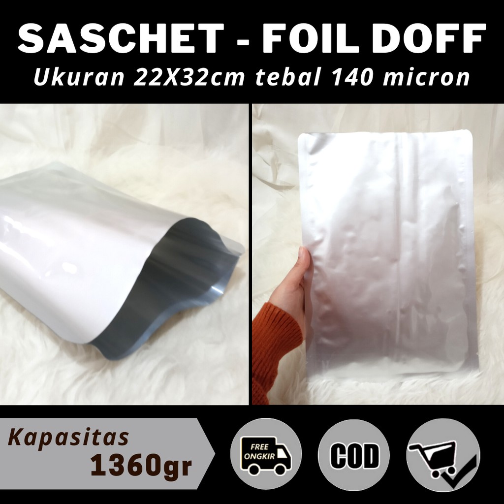 

DOFF ALUMUNIUM FOIL / KEMASAN FOIL SACHET 22 X 32CM / KEMASAN KERUPUK / PLASTIK FOIL