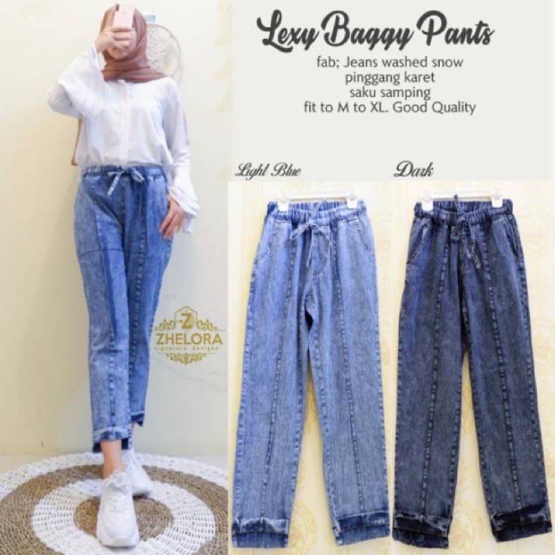 CELANA BOYFRIEND JEANS SNOW WANITA / JEANS SNOW BOYFRIEND WANITA JUMBO