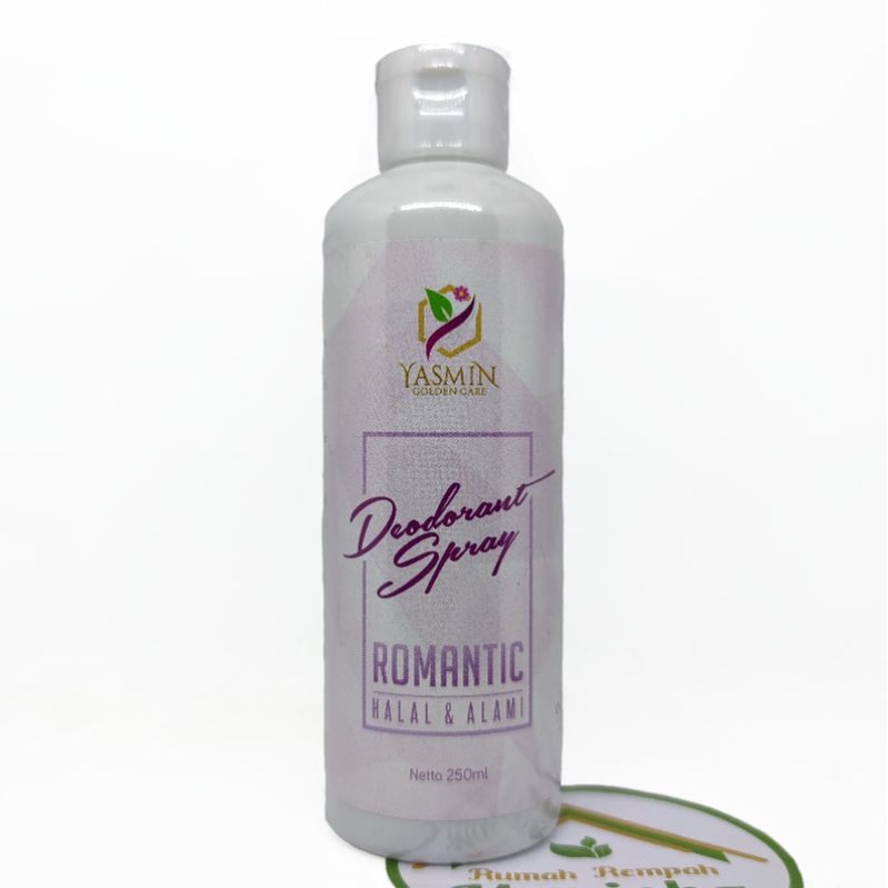 Deodorant Spray Yasmin Refill 250ml BPOM Herbal Halal Non Alkohol / Aroma Romantic Soft Pure Teen Charming Sweet