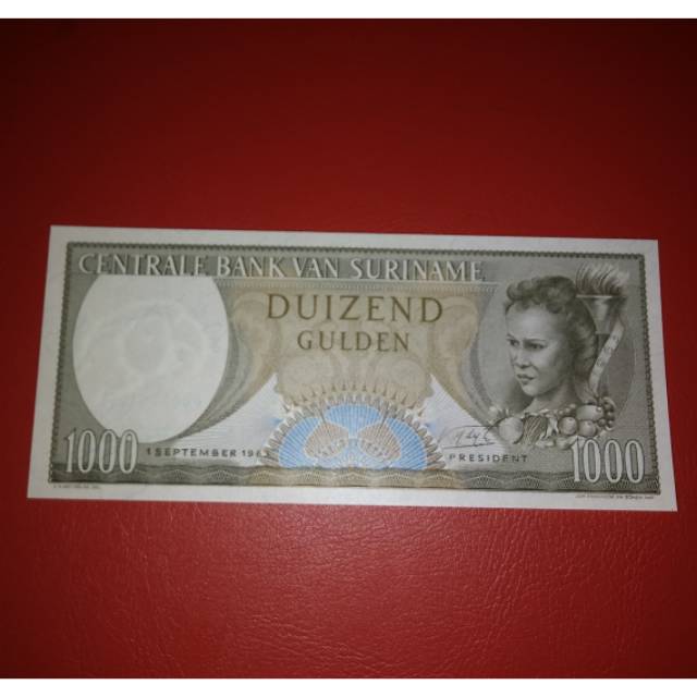 Uang Asing Suriname Pecahan 1000 Gulden
