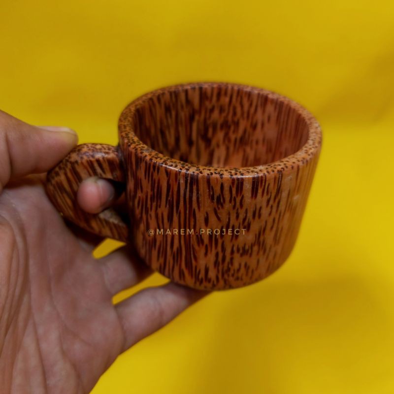 Cangkir kopi kayu kelapa atau glugu unik-Cangkir