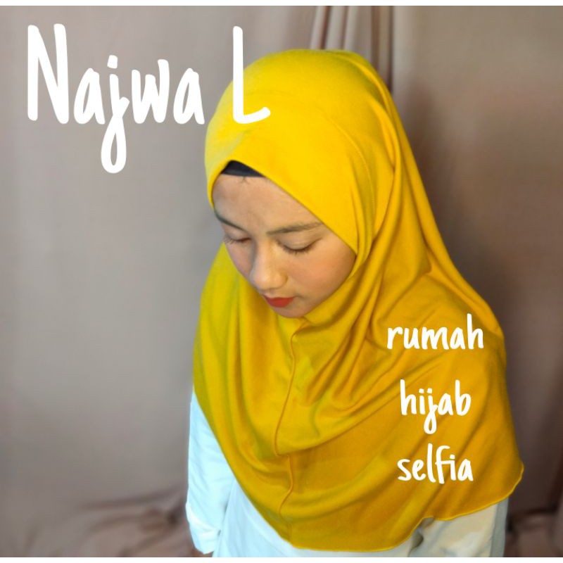 Hijab instan / jilbab najwa / Ukuran L / XL Syar&quot;i&quot; / HIJAB NON PET BHAN KAOS TC