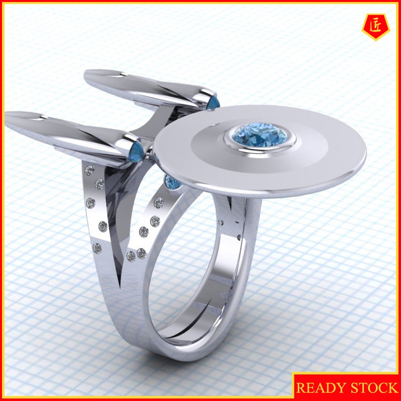 [Ready Stock]Creative Personality New Starship Ring