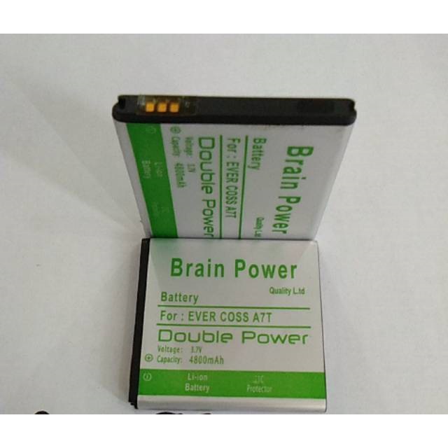 Double Power Battery Batere Batre Baterai Brain Power Evercoss A7T