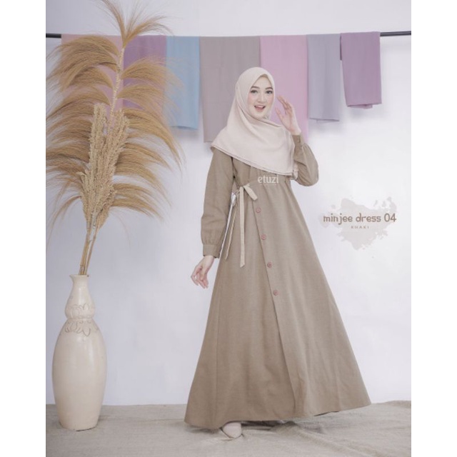 GAMIS DRESS MINJEE BUSUI CASUAL POLOS BY ETUZI
