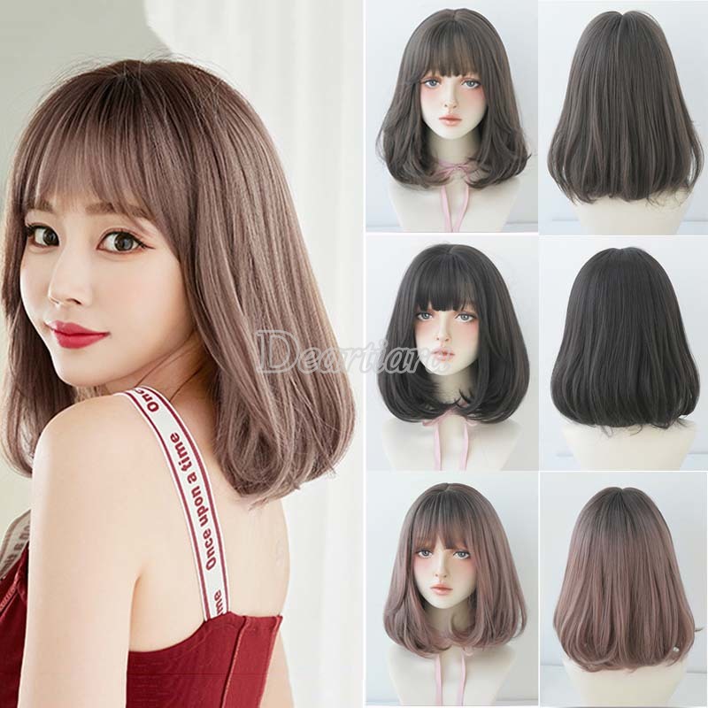 Wig / Rambut Palsu Wanita Model Pendek Sebahu Natural Fluffy