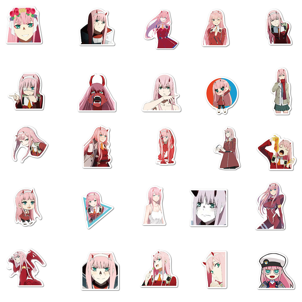 100 cards DARLING in the FRANXX anime national team graffiti stickers luggage waterproof stickers