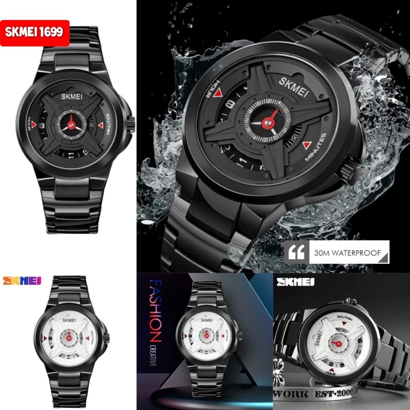 jam tangan pria SKMEI - 1699 all stell batrai