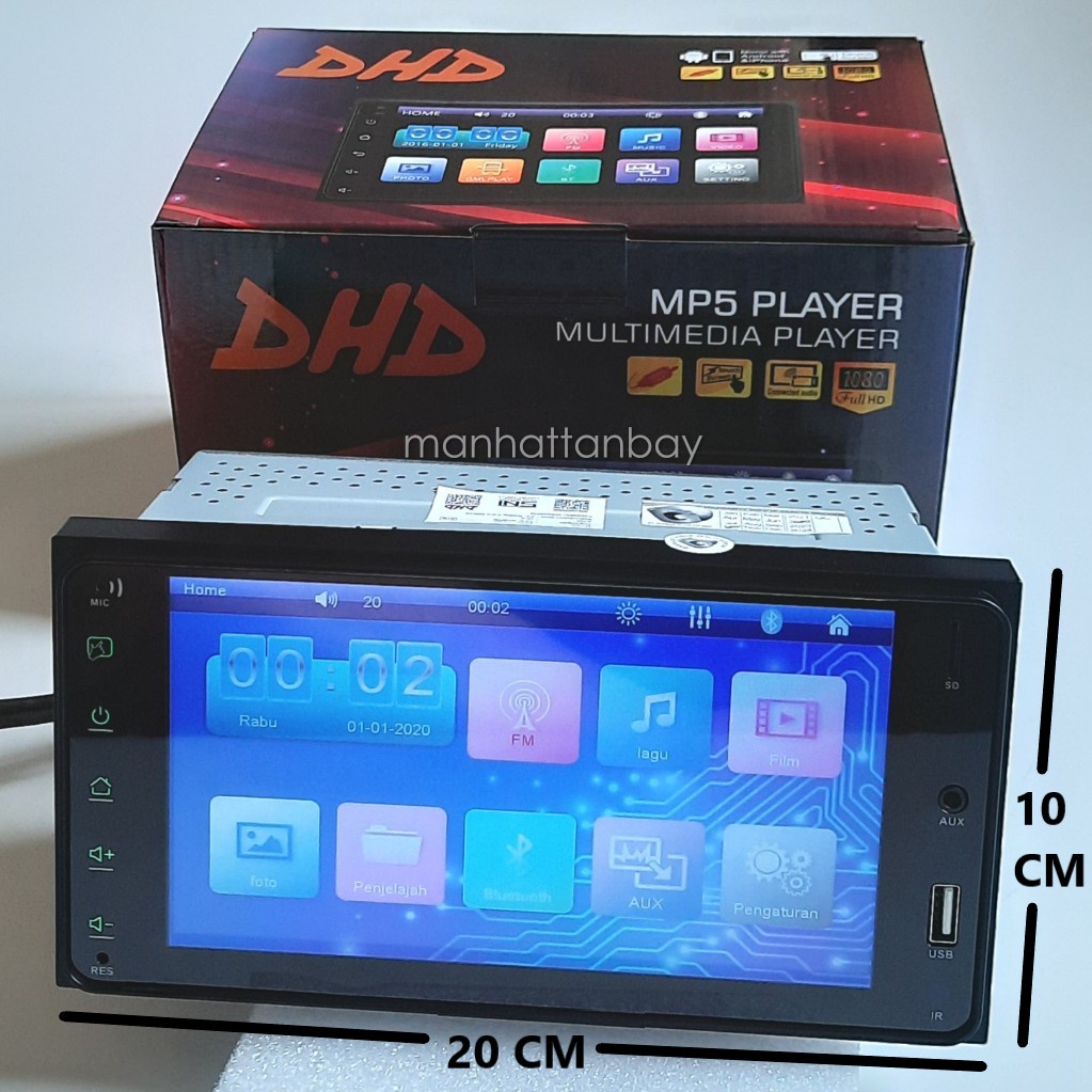 DHD-4300T - Headunit Double Din MP5 Player DHD Plug and Play Innova Lama - Calya Sigra - Avanza Xeni
