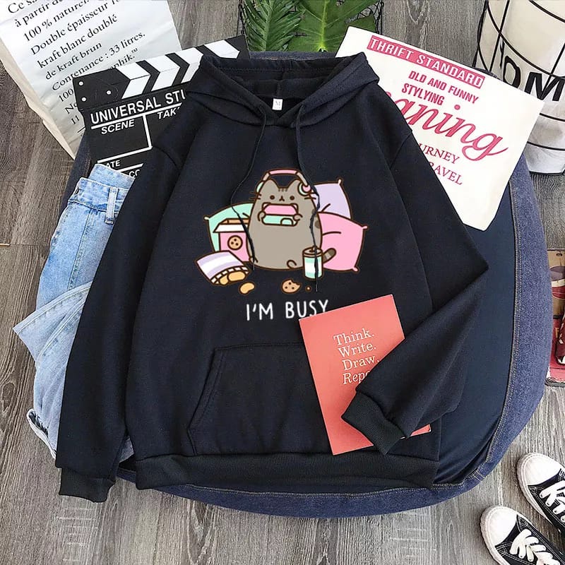 Sweater Hoodie Jumper Im Busy Kartun Kucing Hoodie Oversize Wanita Korean Style Bahan Tebal Hoodie Cewek Kekinian Korea Oversize Sweater Wanita Jumbo Xxl Tebal Import Hoodie Wanita Polos Tebal Ori Premium Hoodie Zipper Polos Resleting Sleting Oversize Xxl