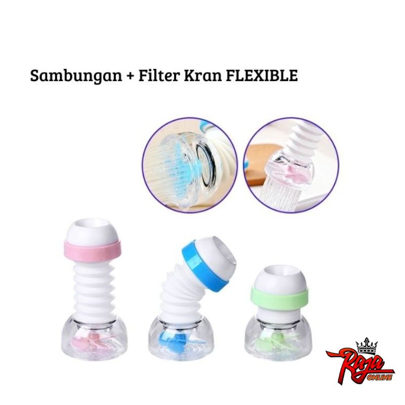 Sambungan Keran Wastafel Air + Filter Saringan Air Flexible Kipas v4