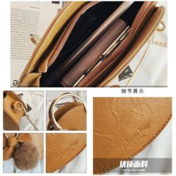 K8971 - BLACK/BROWN/PINK/RED  - TAS SLEMPANG BULAT ROUNDBAG FREE GANTUNGAN BULU POM POM JINJING TOTEBAG HANDBAG TAS WANITA FASHION IMPORT MODIS ELEGAN TERMURAH TERLARIS TERBARU BAGSTORE JAKARTA TAS BATAM BQ2221 LT1578 KPC8971 B00377 CR7270