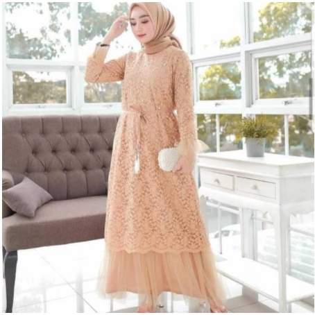 Baju Gamis Muslim Terbaru 2020 2021 Model Baju Pesta Wanita kekinian Bahan Velvet Kondangan remaja