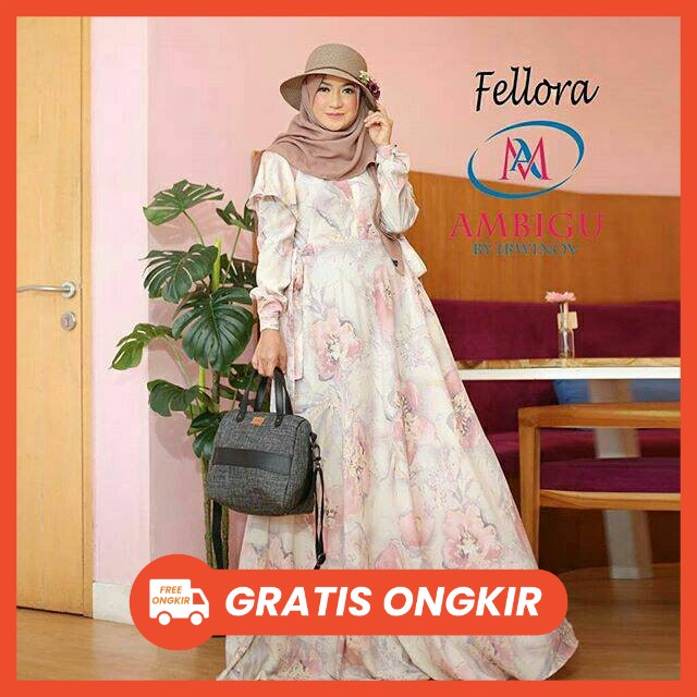 FELLORA, AMBIGU BY IRWINOV. GAMIS DRESS Panjang Maxi Maxy Pakaian Baju Busana Wanita Perempuan Cewek