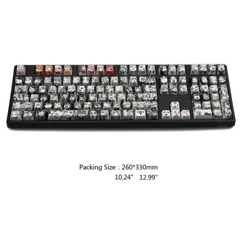 Vivi 108pcs Keycaps Pbt Ahegao Oem Profile Untuk Keyboard