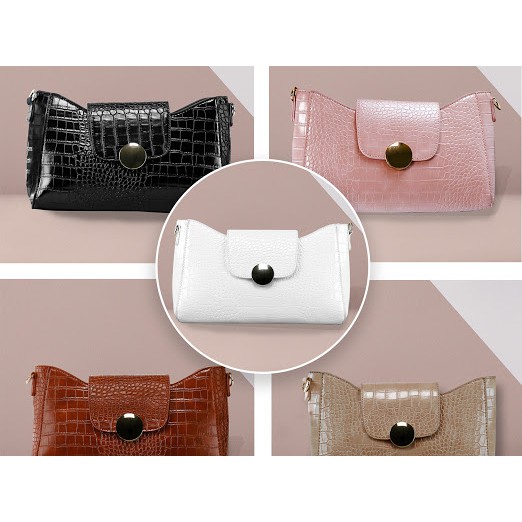 Tas Handbag Wanita ZAR4 Croco Model Tali Kepang Import  #034