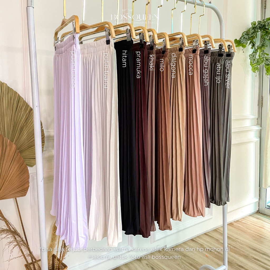 Rok plisket pendek 7/8 wanita model payung / Rok Plisket Mayung pendek / Rok Kerja Dewasa-2