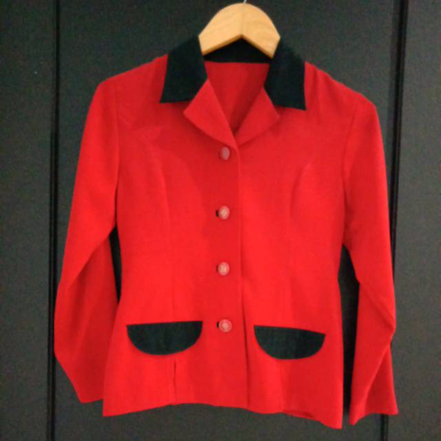 Preloved Jas Kerja Wanita Merah Hitam