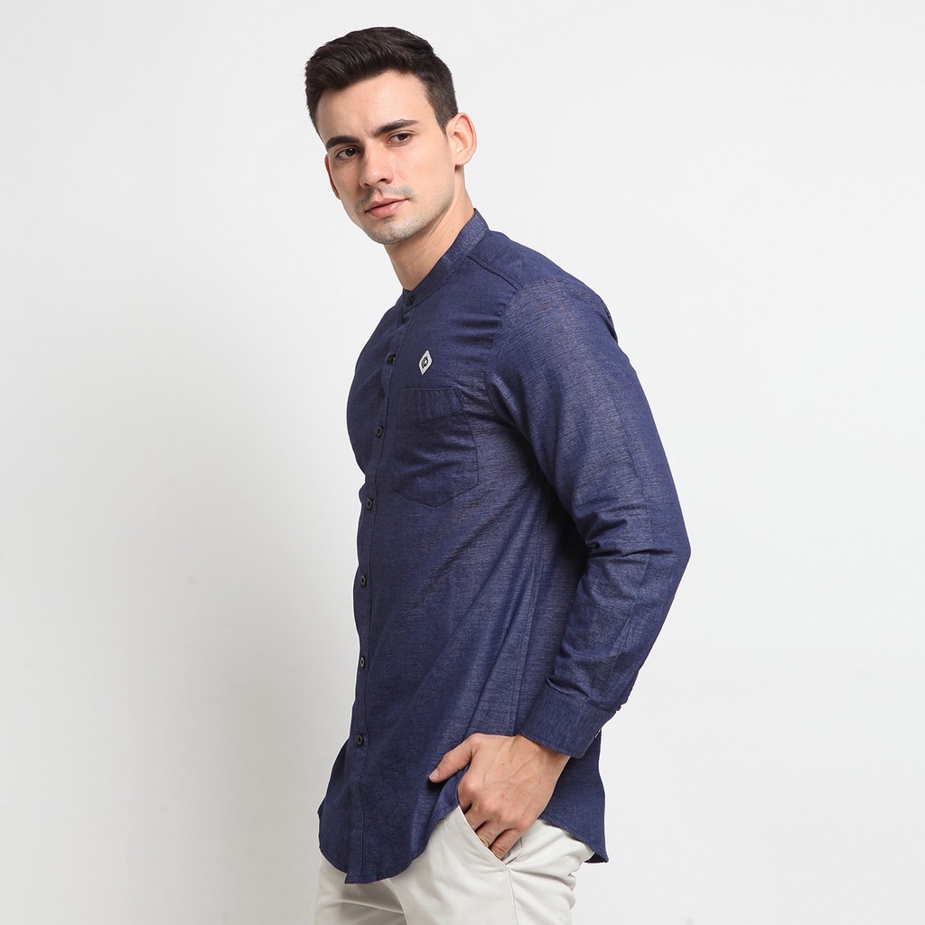 ZAMUEL NAVY |ManNeedMe x CW| Baju Koko Pria Lengan Panjang Baju Muslim Pria ORIGINAL
