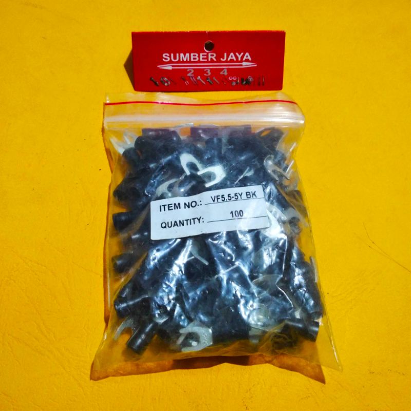 Skun kabel Y Hitam VF 5.5-5 / skun garpu  TERMURAH