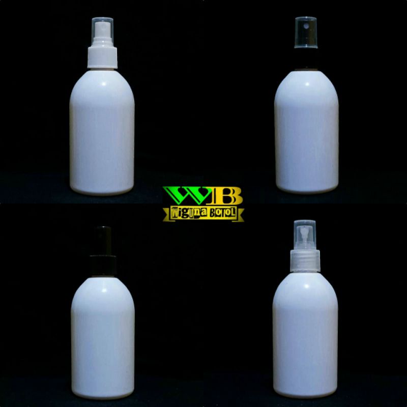 Botol Spray 250ml Oval Putih / Botol Oval 250ml Putih Tutup Spray