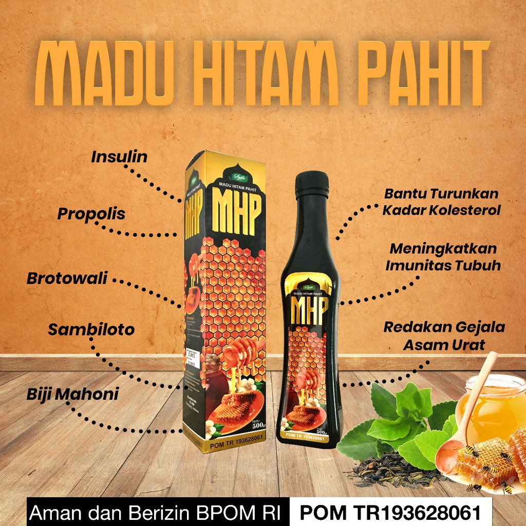 

MHP 500GR | Madu Ramuan Hitam Pahit Insuline Propolis Sambiloto Habbatusauda Brotowali Habbasyifa