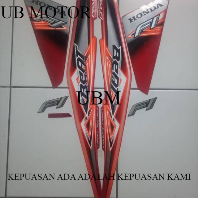 Stiker striping Honda beat fi 2013 merah
