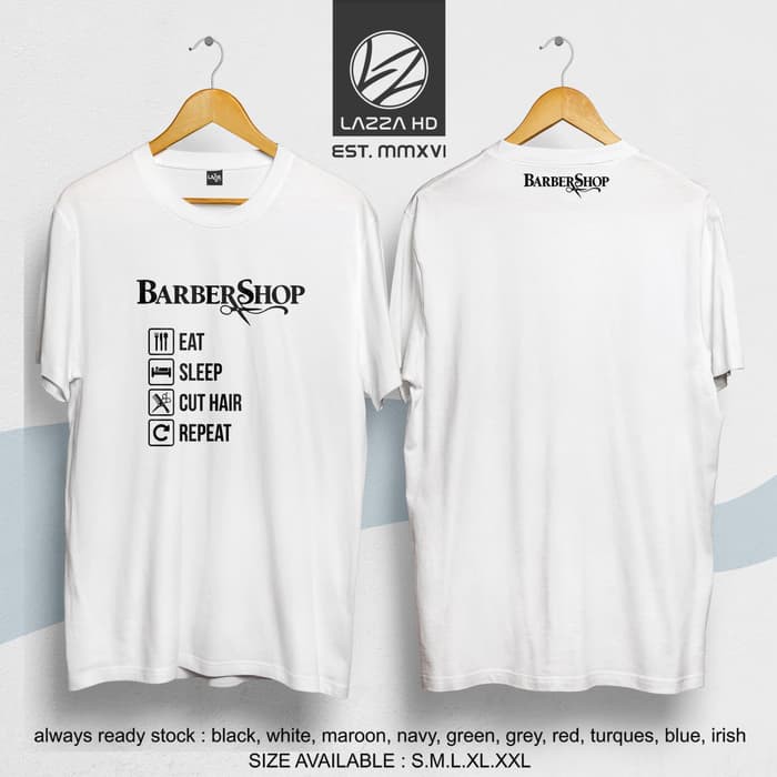 Kaos / Baju / Tshirt Barber Shop Barbershop keren Kualitas Distro -IDV