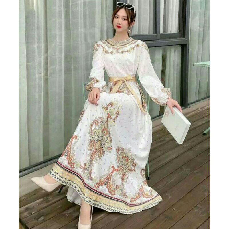 MAXI DRESS KATUN SILK IMPORT ORI BKK