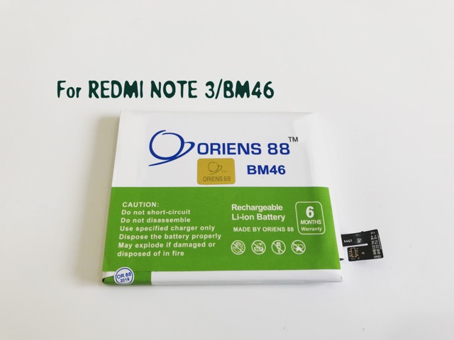 (P) Baterai batre battery Xiaomi Redmi Note 3 / Mi note3 / BM46 double power/IC ORIENS88